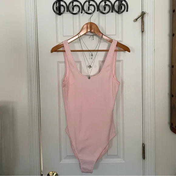 Retro American Apparel Pink Ribbed Bodysuit - Picture 2 of 7